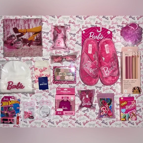 Barbie 16pc Pink Collection with Slippers, Sunglasses, IPhone Accessories & more - Picture 4 of 5